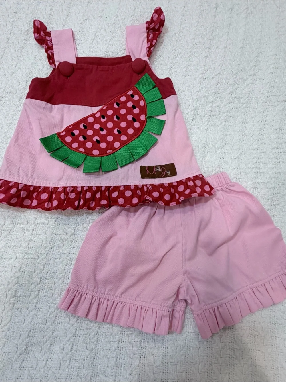 Little Joey Pink & Red Watermelon Kids Matching Set